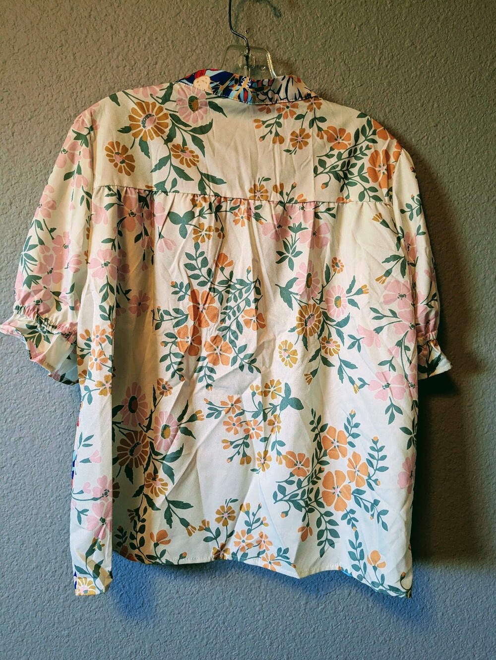 New Boho Floral V-Neck Peasant Top - Multicolor - Picture 2 of 5